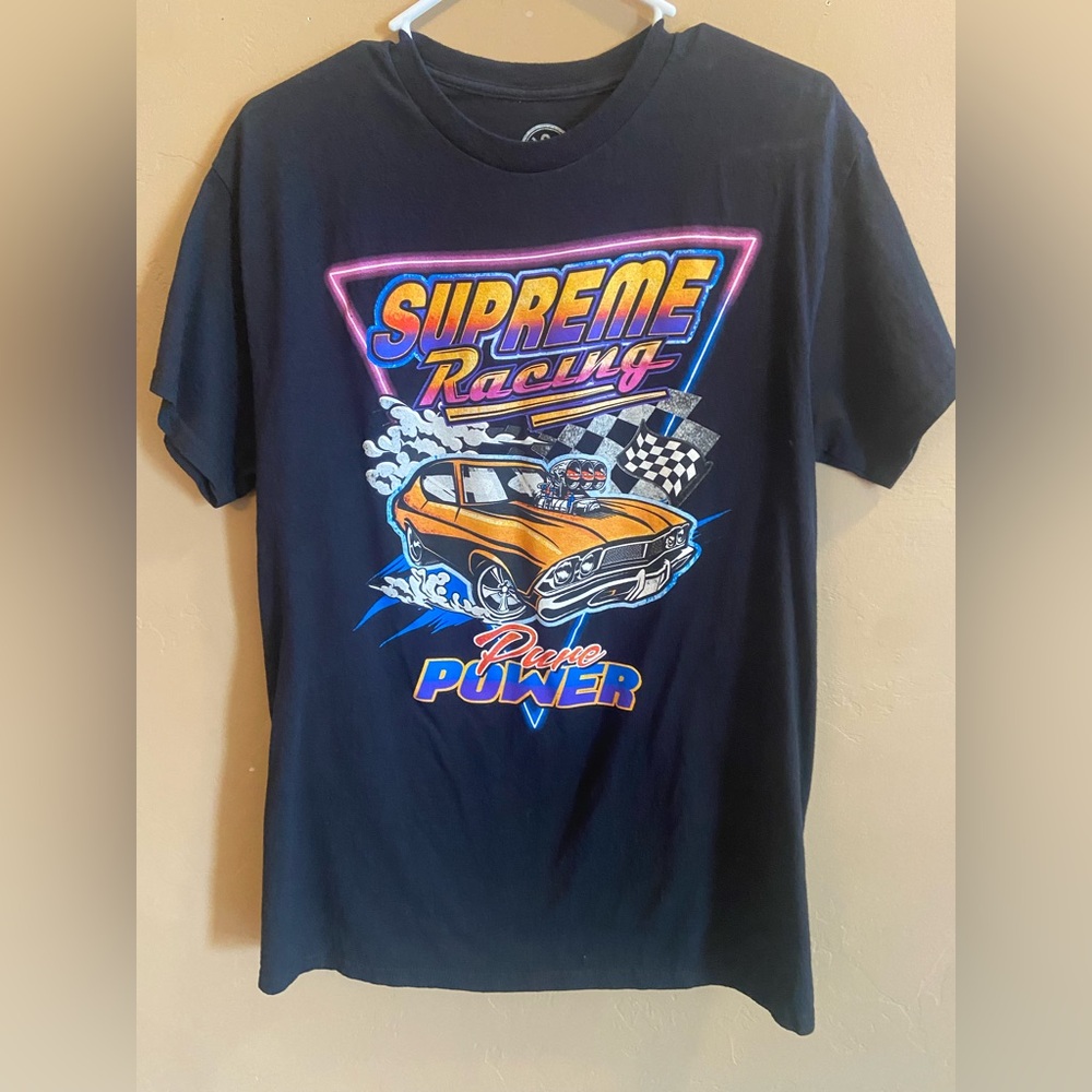 Supreme Racing Graphic T-Shirt size medium black cotton